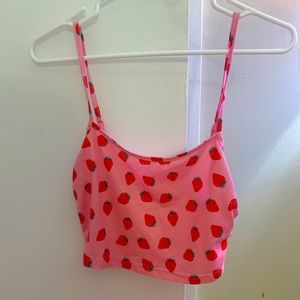 pink strawberry cropped cami